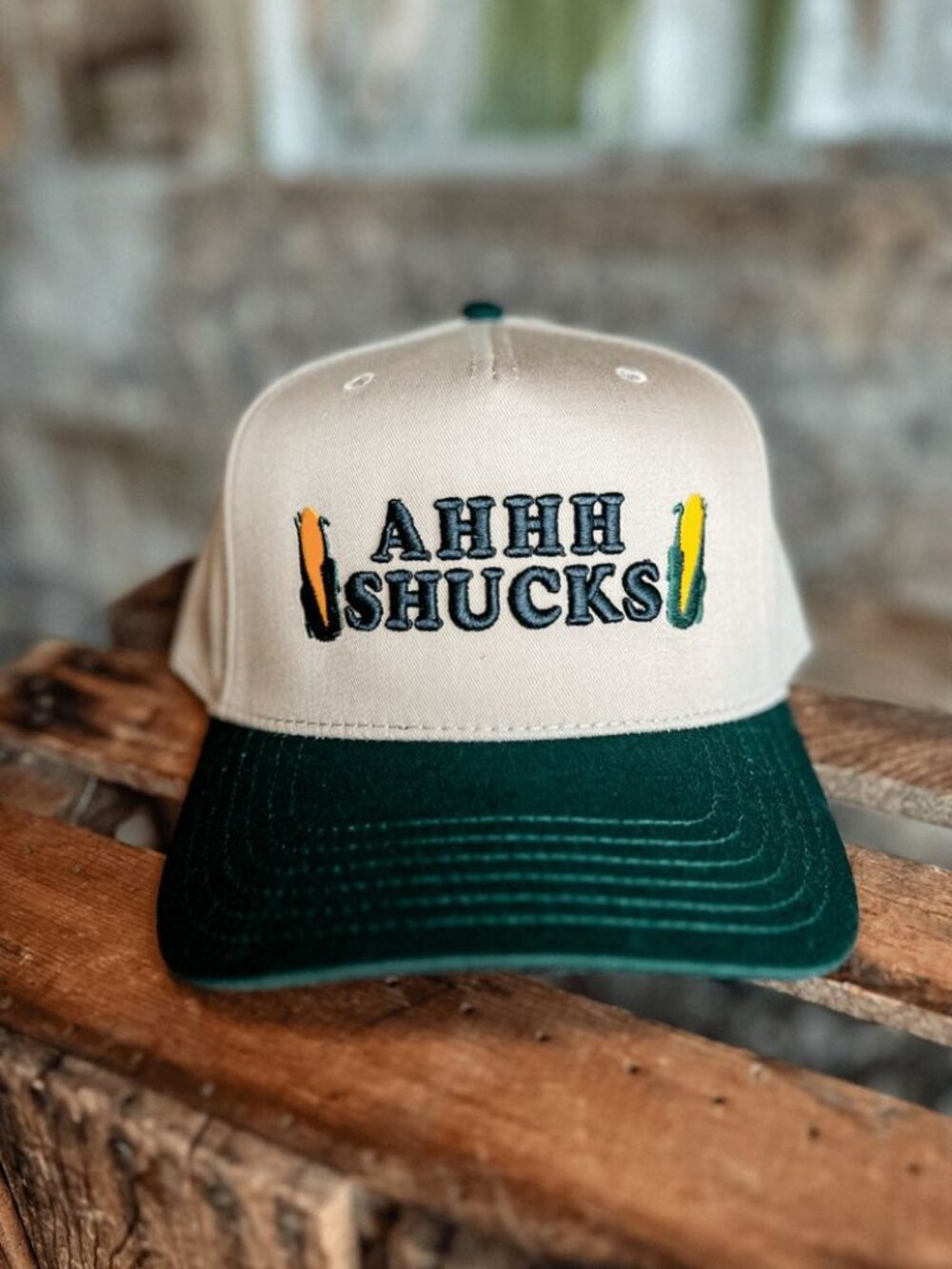 Ahhh Shucks Embroidered Trucker Hat Funny Corn Farm Country Snapback Cap